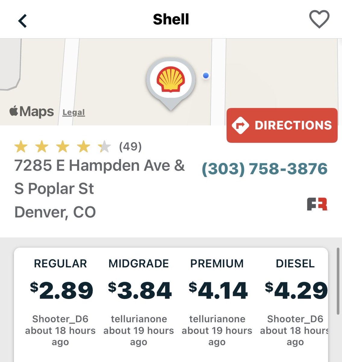 docsven's tweet photo. @News24680 Shell in Denver, CO compared to Orinda, CA. Why aren’t California politicians addressing this? https://t.co/B5oMh73hhn