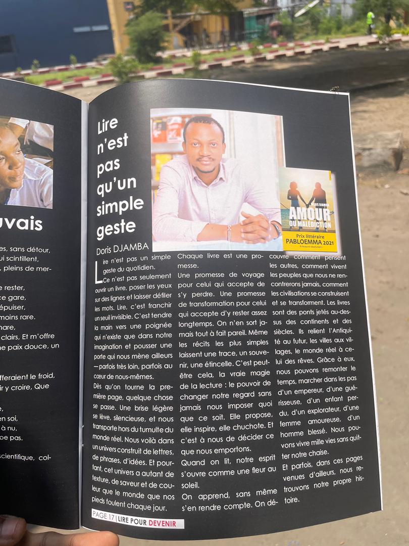 DorisDjamba2's tweet photo. Ma participation au magazine Lire pour devenir représente pour moi bien plus qu’une simple présence dans une publication : c’est une contribution, à mon humble niveau, à l’éveil intellectuel de notre génération. https://t.co/Ilz3YgxiBi