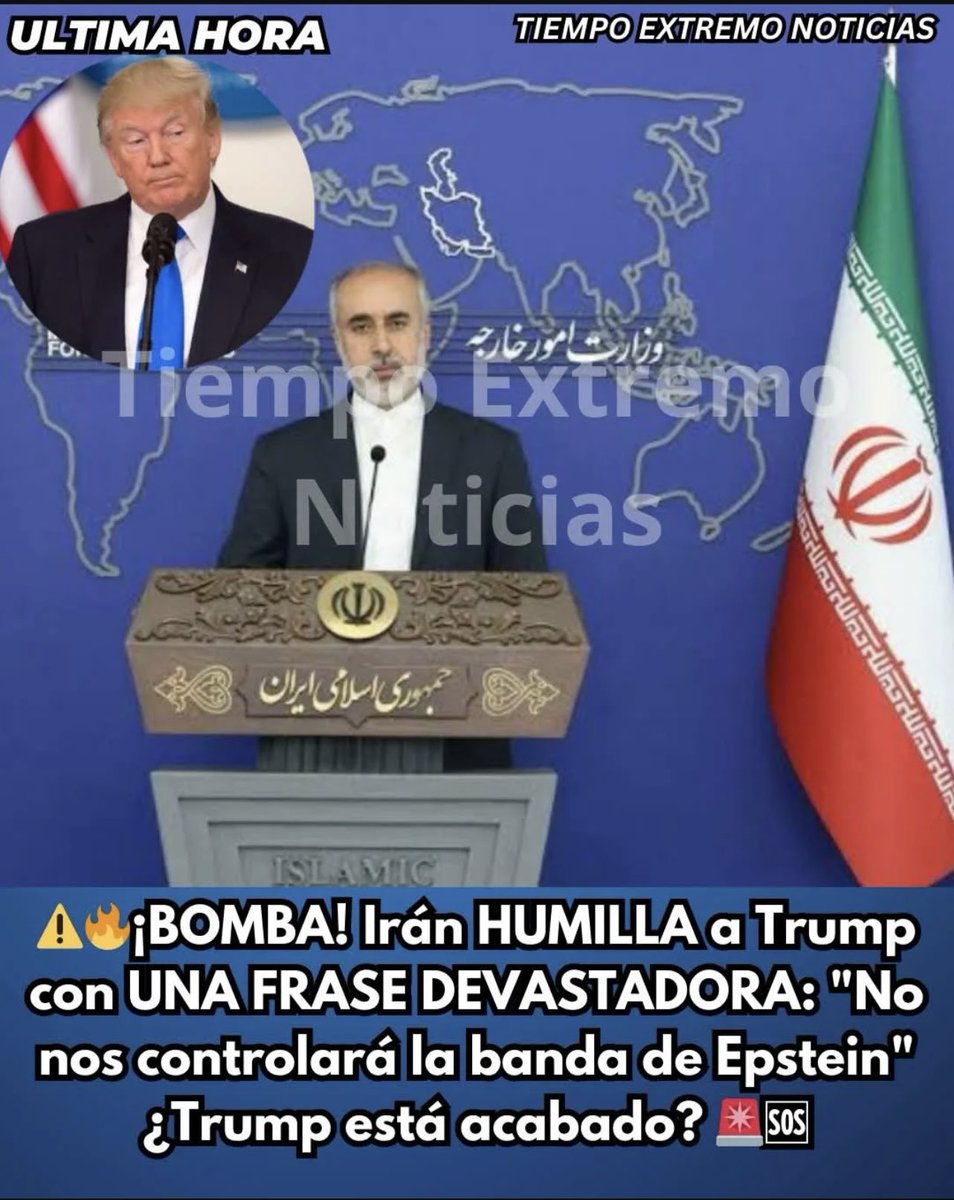 ÚLTIMA HORA. BOMBA 💣 ¡BOMBA! Irán HUMILLA a Trump con UNA FRASE DEVASTADORA: "No nos controlará la banda de Epstein"
¿Trump está acabado? Qué opinas?