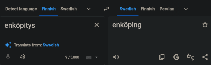 Laittaisivatkohan ruotsalaiset myös nämä suomenkieliset nimet näkyviin? Olisi kohteliasta, noin naapurimaa kun ollaan.