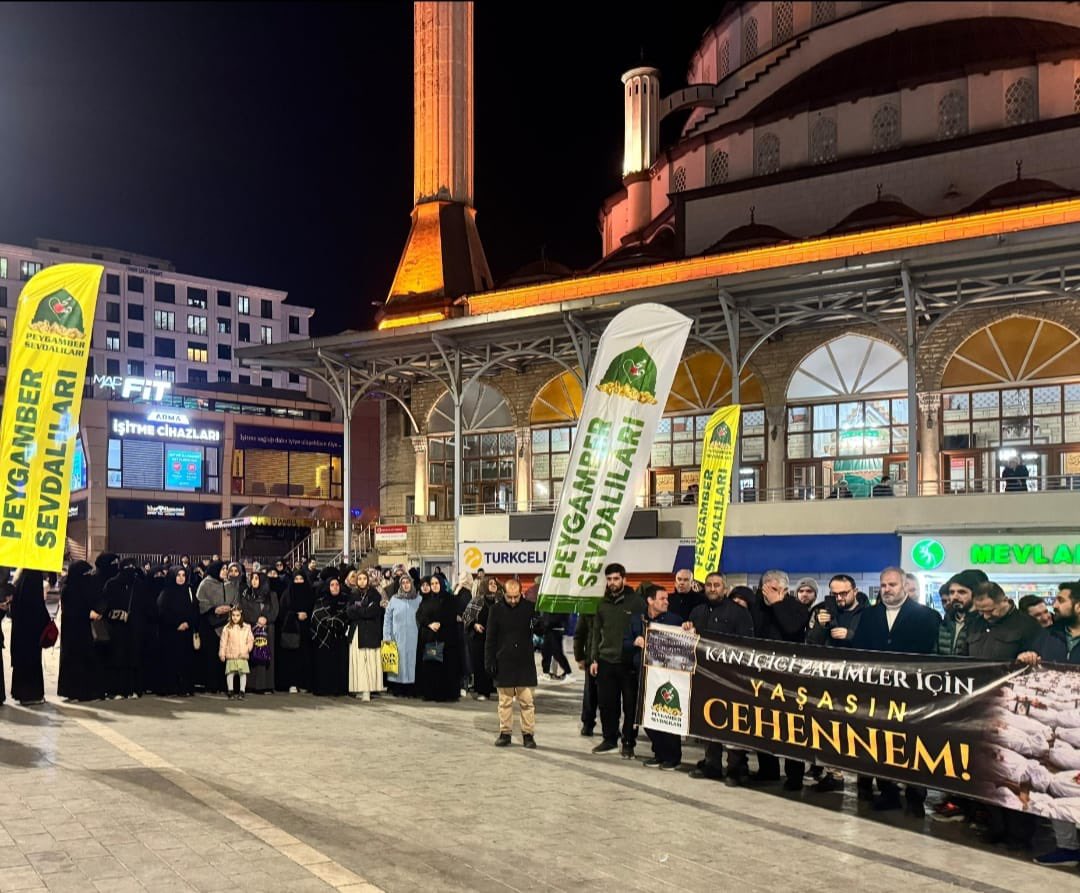 “Kan İçici Zalimler İçin Yaşasın Cehennem”
Peygamber Sevdalıları Vakfının düzenlemiş olduğu yürüyüş programına kadın kollarımız ve teşkilatımız katılım sağladı.
#HÜDAPAR