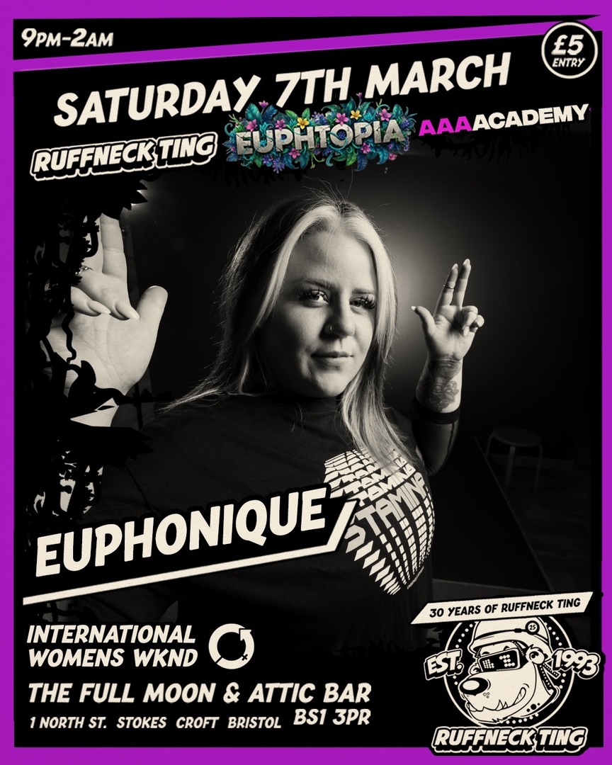 DjEuphonique's tweet photo. TONIGHT 🔥

Can’t wait to celebrate Ruffneck x Euphtopia style tonight and rep amazing women tomorrow with a wicked afternoon of workshops and panels!! 

#dnbfamily #internationalwomensday #ruffneck #euphonique bristol https://t.co/tiMzEk84mO https://t.co/CkUqsQEksL