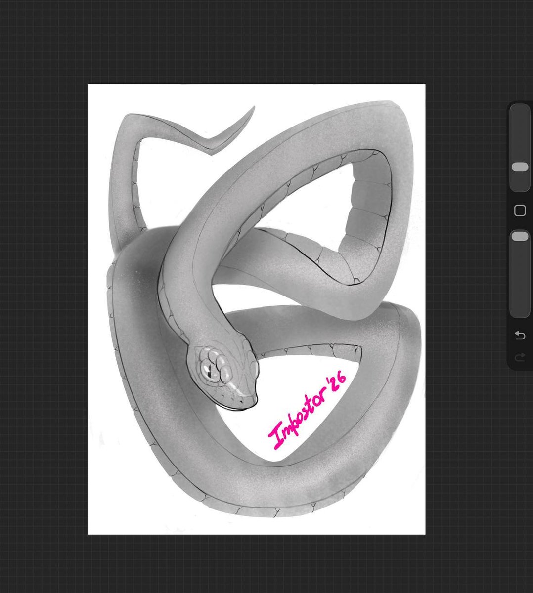 ImpostorIfa's tweet photo. Have had a great evening outside with my friend I decided to draw a snek🐍   I'm always thinking about some thing to draw and hang somewhere on the wall in our apt, I think I'm getting closer, but definitely I'm not quite here yet! https://t.co/31pGJ6nlnO