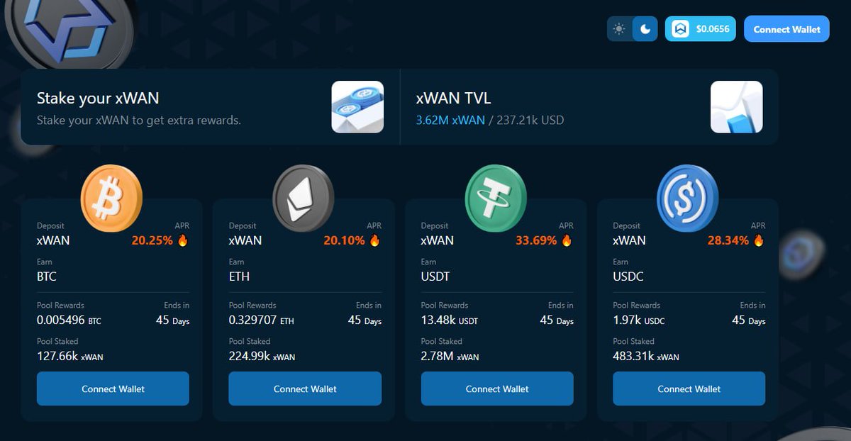 Ulises_Crypto's tweet photo. Relájate este fin de semana y deja que tus $WAN trabajen por ti. 💙💰🚀
Haz staking de xWAN y gana jugosos APRs. 🧃🏝😎
✅ $BTC: 20.23%
✅ $ETH: 20.06%
✅ $USDT: 33.06%
✅ $USDC: 28.32%
👉 https://t.co/7n9xfWgTFY
#Wanchain #BridgeFi https://t.co/rHgEMi3xFr
