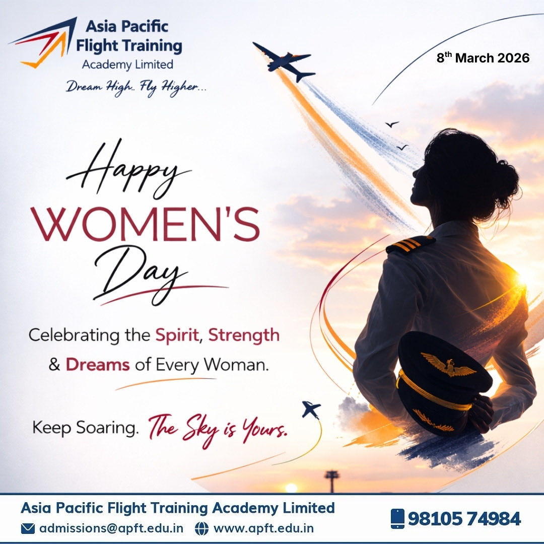 apft_official's tweet photo. Happy Women’s Day 

Celebrating the Spirit, Strength, and Dreams of Every Woman

Keep Soaring The Sky is yours!✈️⭐️

Visit us: https://t.co/rLWeHuFKlS
Write to us: admissions@apft.edu.in 
Contact us: +91 9810574984

#womensday2025 #Pilot #WomenEmpowerment https://t.co/jkVDdpscIn