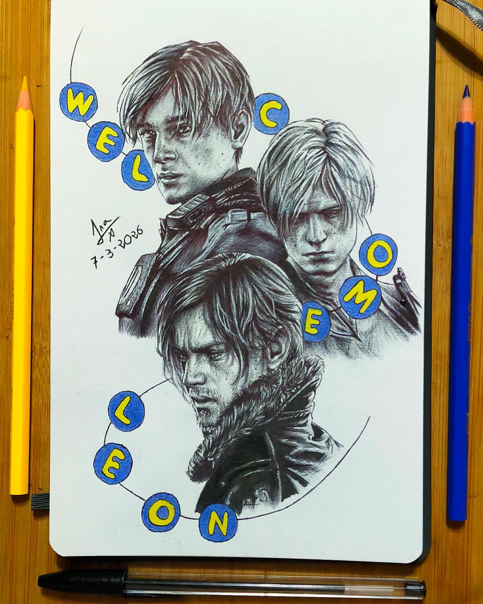I really liked playing Requiem so I had to finish my drawing of the evolution of Leon. I can't wait for Grace to be one of my next drawings 💙

#ResidentEvilRequiem
#LeonSKennedy