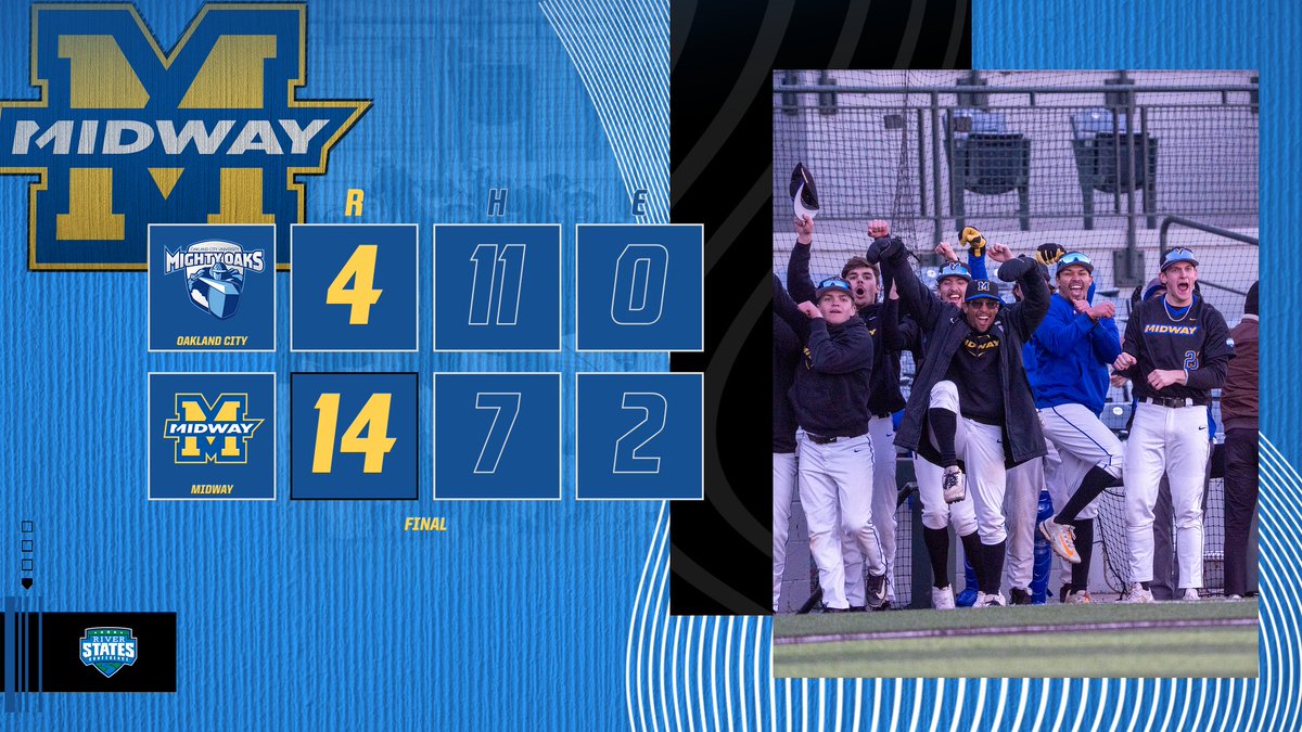 🚨SERIES WIN🚨

<a href="/MidwayUBaseball/">Midway University Eagles Baseball</a> run rules No. 25 Oakland City and beats the No. 25 Mighty Oaks for the second game in a row. The Eagles are now 13-6 overall with a 4-2 mark in the RSC