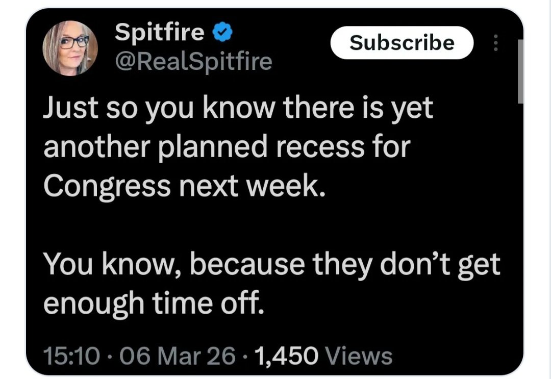 Sandra_G_Loftis's tweet image. 🧐👉We are getting close to the 70 day mark of tryna get the #Save Act passed. You know, the bill 82% of Americans want passed. 

Tip Of the Day: Don't get your hopes up, cuz it ain't happening next week either.🫤