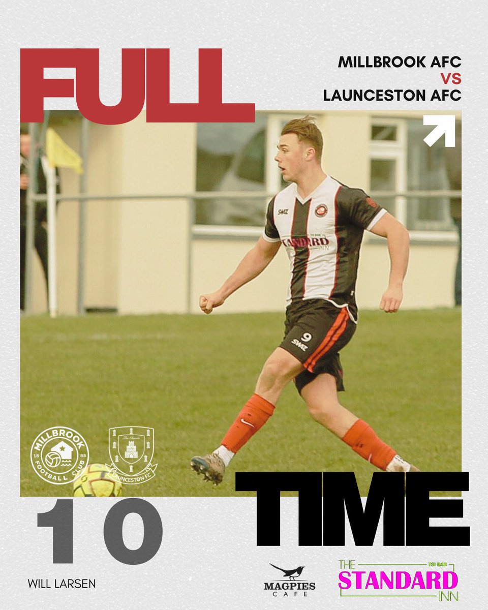 MillbrookAFC's tweet photo. 3️⃣ POINTS! 🙌

A great result as a Will Larsen penalty early in the 2nd half was enough for the win.

A nervy final 10 minutes but a good 80 before that where we were good value and played some decent football.

Best of luck to Launceston for the rest of their season.

🖤🤍🖤🤍 https://t.co/1e4s4Y9O0n