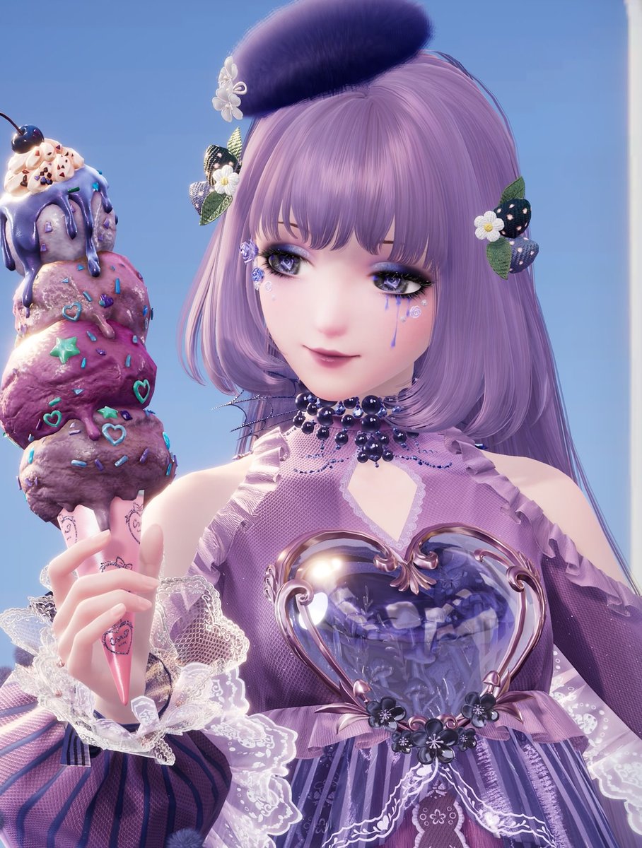 sieahn's tweet photo. i did my best, here is blueberry icecream ♡ https://t.co/gWW9QnXVO7