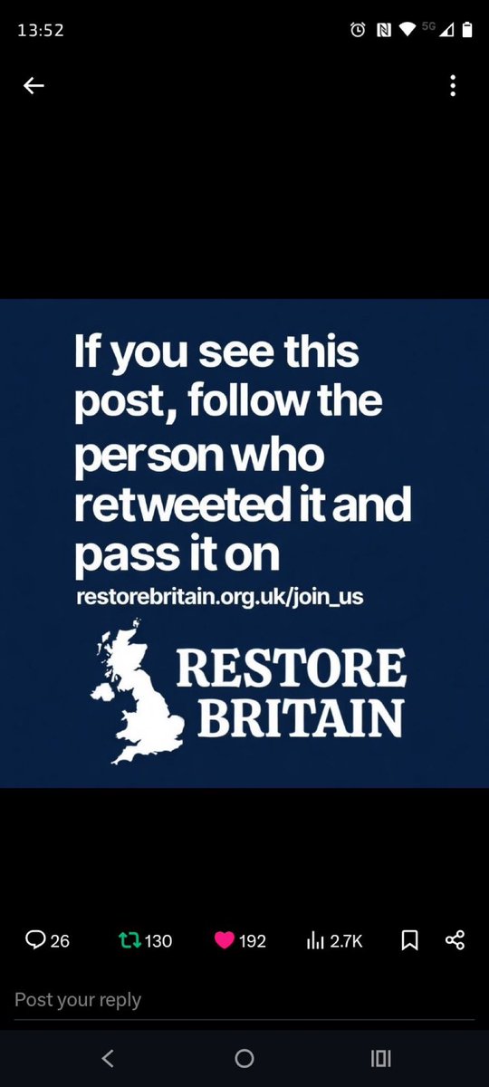 I’m at my 400 refollow limit today, I will carry on tomorrow I will not forget a single person 🙏.. I will be reposting others to help you the same just put a post up with this picture or any others 
Tag
#RestoreBritain 
#RupertLowe 
We will find you 
🇬🇧❤️🇬🇧
