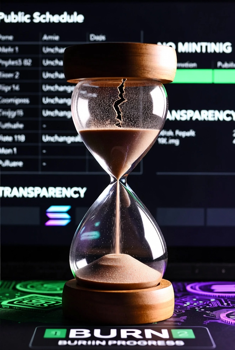 Think of $BTN like a reverse hourglass: instead of sand piling up, the supply just keeps disappearing on a public, unchangeable schedule.

No minting, no surprises, mint authority revoked forever.

Transparency dashboard + burn countdown already live → buttoncoins.com