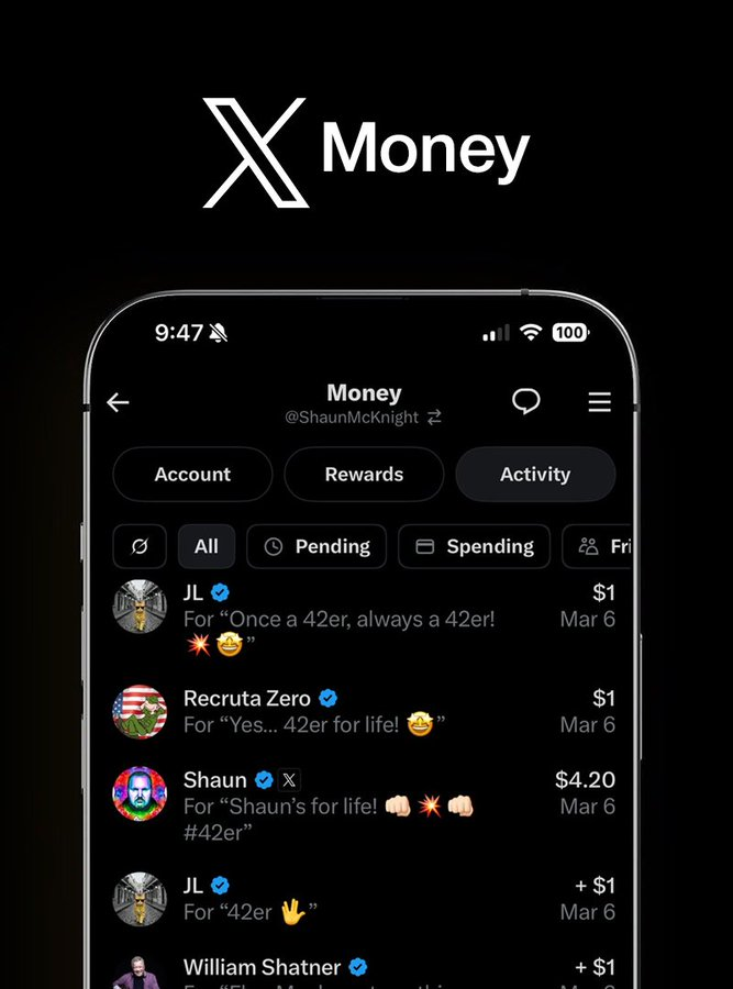 PiNewsMedia's tweet photo. 💥BREAKING:
𝕏 has reportedly begun internal testing of 𝕏 Money, codenamed “42er.”
Some users say they’ve already received email notifications, suggesting the long-anticipated payment feature could be moving closer to launch. https://t.co/BIVBXDmn5o