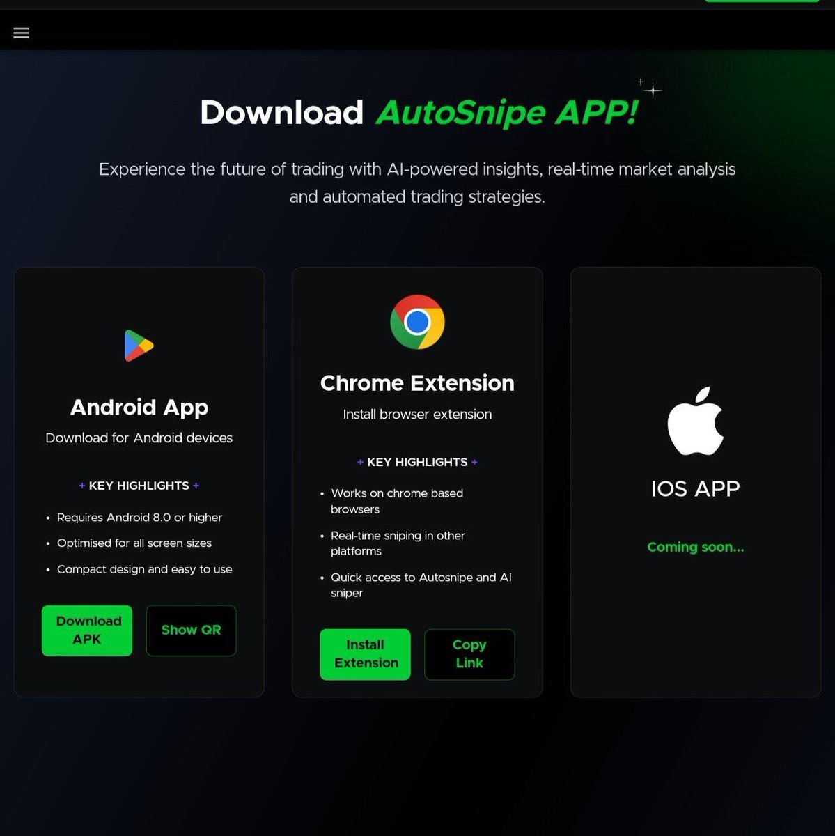 If you’re still trading without <a href="/autosnipeai/">Autosnipe</a>, you will probably never get a winning entry in the memecoins.

AutoSnipe is live on:
✅ Android App
✅ Chrome Extension
🍎 iOS - coming soon

AI-powered insights.
Real-time market analysis.

Automated sniping &amp; recovery tools - all in