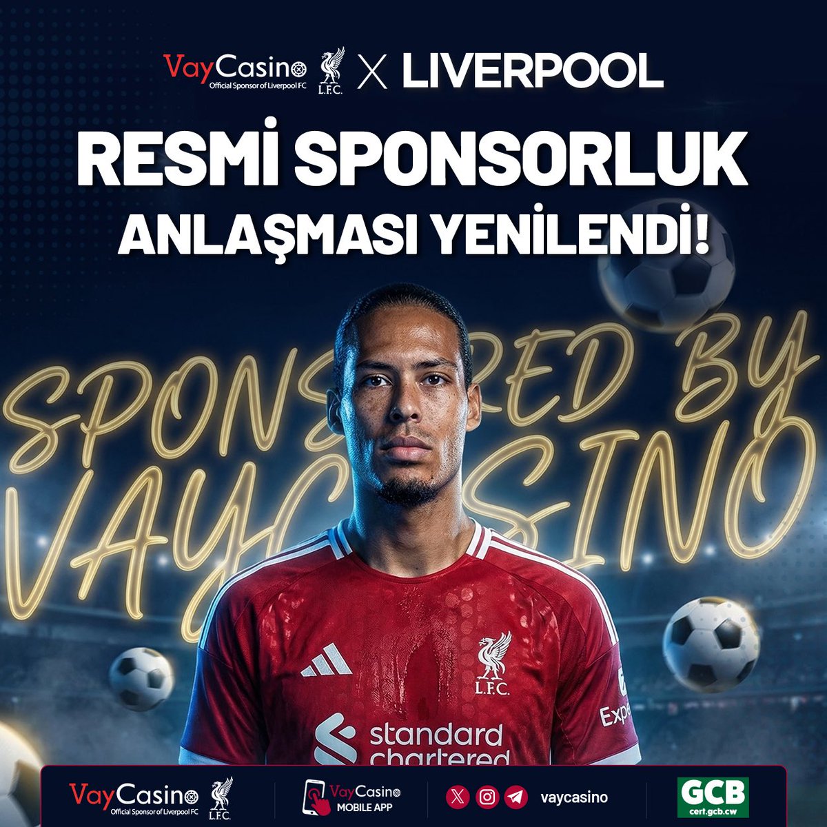 Vaycasinobankav's tweet photo. ⚡️VAYCASINO X LIVERPOOL⚡️

Resmi Sponsorluk Anlaşması Yenilenmiştir

Vaycasino Bankadır!

https://t.co/Pp9nIs6xTy https://t.co/DZOymulbUw