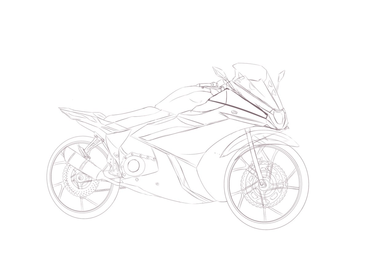 0_LAF_0's tweet photo. The draft of the motorcycle is finally finished.🫠 https://t.co/4lqj9dTlRz