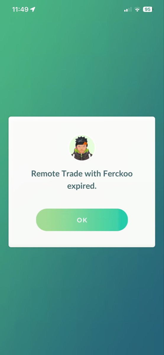 grrrism's tweet photo. @NianticHelp Me and a friend had done a remote trade for the first time and after the trade, we keep getting this pop-up about our trade expiring, and it pops up constantly affecting gameplay. We tried everything from re-downloading the app resetting data downloading assets. https://t.co/UwRaqqBcge