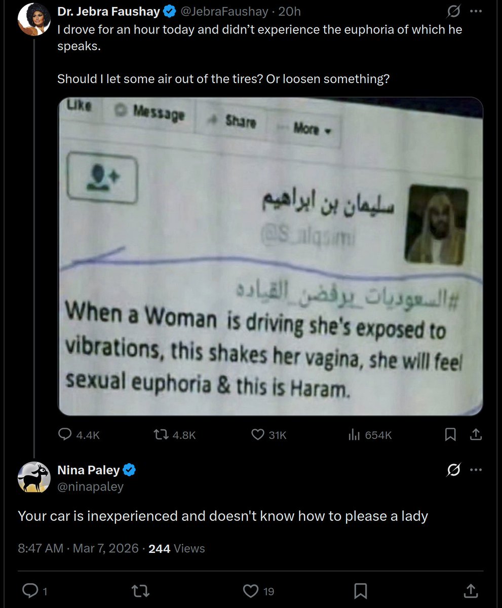 <a href="/ninapaley/">Nina Paley</a> <a href="/JebraFaushay/">Dr. Jebra Faushay</a> Clearly western women, are simply too repressed to experience orgasm.