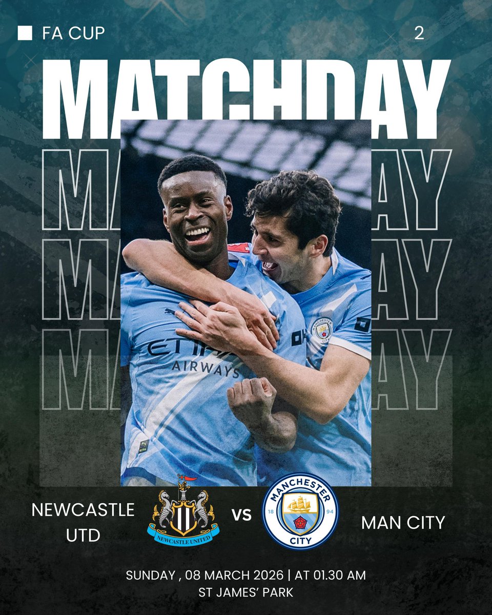 AssamCityzens's tweet photo. 𝗜𝗧'𝗦 𝗠𝗔𝗧𝗖𝗛𝗗𝗔𝗬!!!

🏆 #EmiratesFACup 
🔁 Fifth Round
🏟️ St James' Park
🆚 @NUFC 
⏰ 20:00 (UK)
📺 @SonyLIV /@SonySportsNetwk https://t.co/aYknXHnEaM