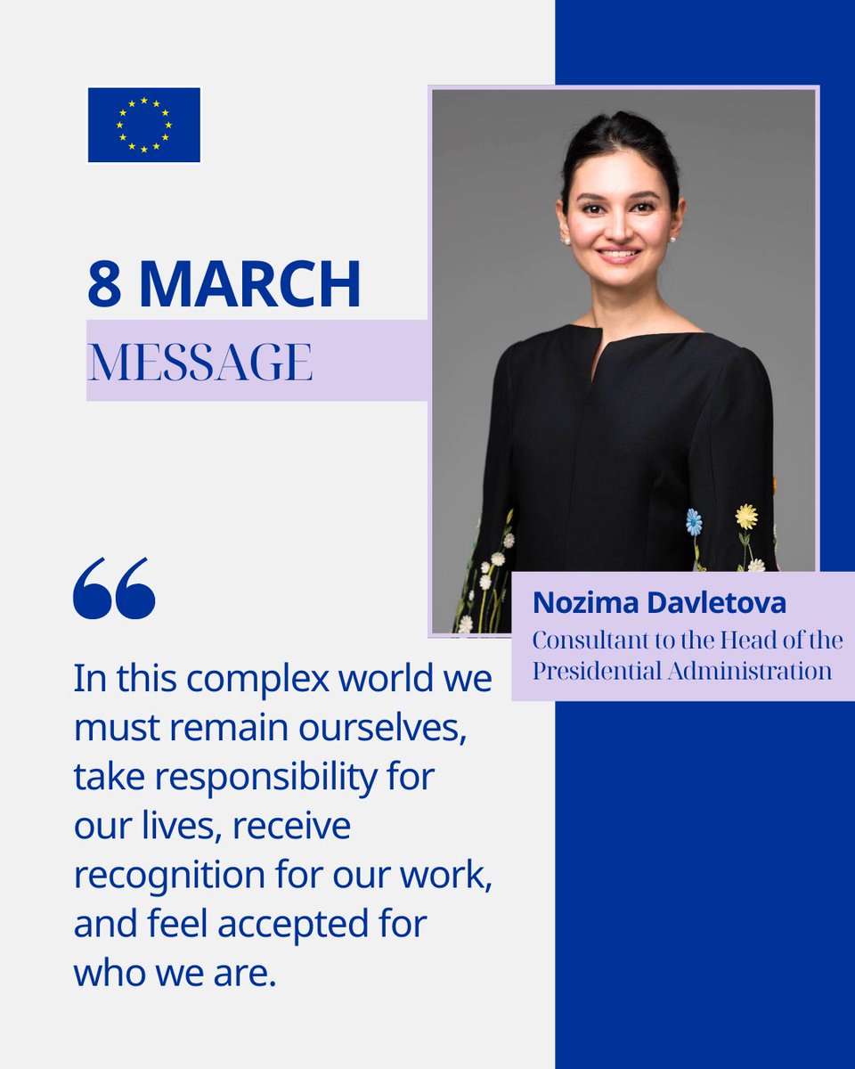 On #InternationalWomensDay, inspiring women across Uzbekistan share messages for the next generation.

Nozima Davletova reminds us: real luxury is not status or possessions — it is the courage to realize our potential and follow our dreams.

Rights. Justice. Action. 💜