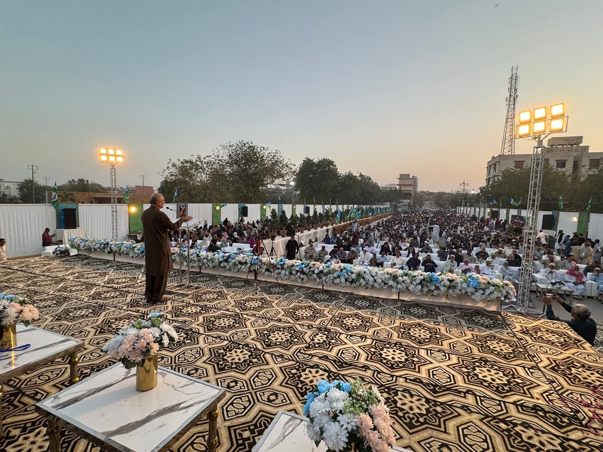 jigadap's tweet photo. A public gathering and Iftar was organized by Jamaat-e-Islami District Gadap to protest against America and Israel and to express solidarity with Iran.
#HafizNaeemurRehman #Iran https://t.co/S2sXiDdrVO
