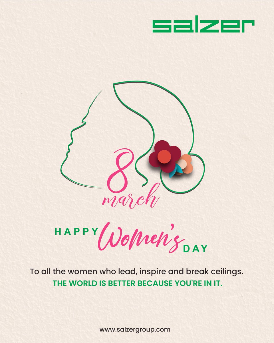SalzerGroup's tweet photo. Team Salzer wishes all the incredible women a very Happy Women’s Day.
Celebrating the strength, resilience, and inspiration you bring to the world every day. https://t.co/C0PgiJ9zNC