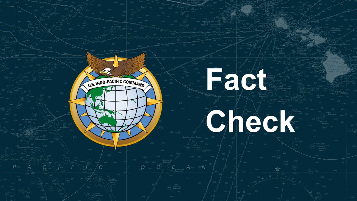 USPACOM's tweet photo. 🚫 Iran claims IRIS Dena was unarmed - FALSE
✅ Law of Armed Conflict authorized the use of force to target and destroy valid military targets - TRUE
✅ U.S. forces planned for and Sri Lanka provided life-saving support to survivors in accordance with the Law of Armed Conflict - TRUE
