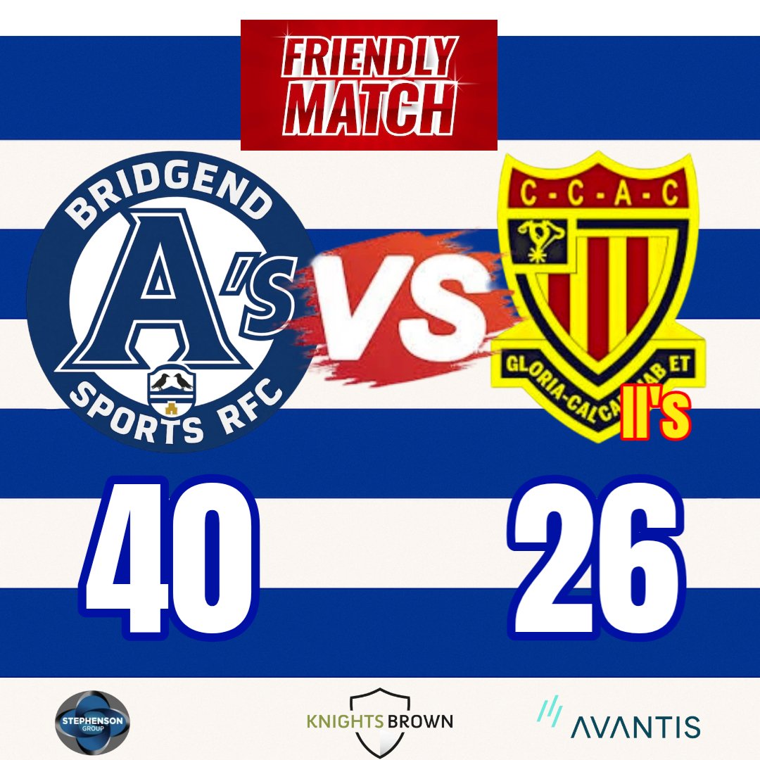 BridgendSports's tweet photo. ๐จ 'A's Result
๐ตโช๏ธ
#COTS #COTSAS https://t.co/0pO0nO9NBL