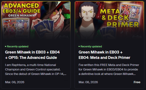 🏆 STILL BDIF! 🏆

4th Serial Zoro has been secured! ⚔️

ForgeHobbyPlace Flagship Champion 🏆
Green Mihawk 緑ミホーク

ST29 Luffy 🟢
GB Brook🟢
OP15 Luffy 🟢
B Imu 🟢
Y Kalgara 🟢

I wrote two new guides (one free, one discounted) featuring this winning core.

👇 Links Below! 👇