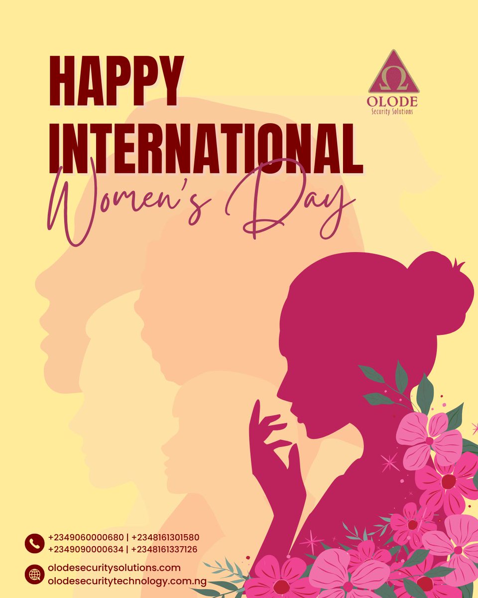 OlodeSecurity's tweet photo. Women who feel safe can thrive.
Today we celebrate the strength and impact of women everywhere.

Happy International Women’s Day. 🌸

#internationalwomensday #olodesecurity #celebratingwomen #securitymatters https://t.co/F1StqNX4Qr