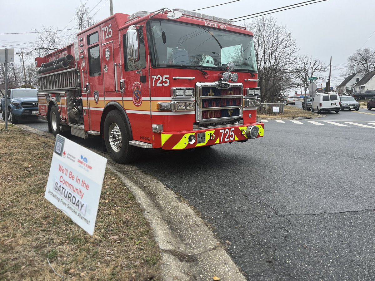 Busy day <a href="/mcfrs/">MontgomeryCo(MD)Fire</a> FS725 (Aspen Hill) <a href="/RedCrossNCGC/">Red Cross NCGC</a> ‘Sound the Alarm’ &amp; SafeKids car seat program! Today <a href="/mcfrs/">MontgomeryCo(MD)Fire</a> CRR spent time w/ families educating, helping ensure car seats are installed &amp; used correctly, plus focus on smoke &amp; CO alarms &amp; FFs are educating on stroke awareness, too