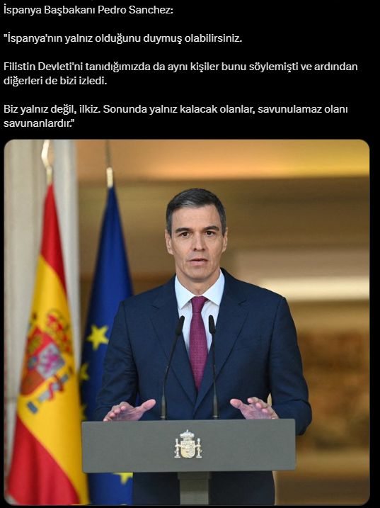 Koca dünyada Sarı Teröriste, Terörist İsrail'e ses çıkarabilen tek adam...