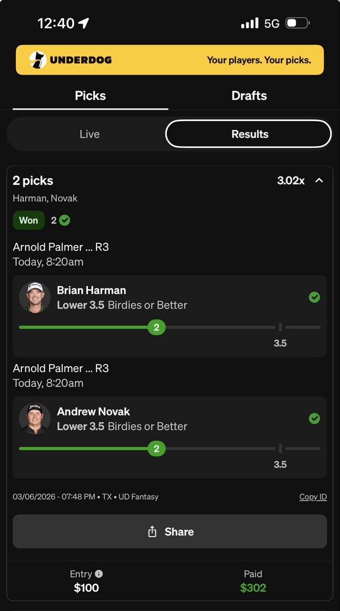 Edwardtober1's tweet photo. @PropGeekZeke PGA goat strikes again @PropGeekZeke https://t.co/s9QDN9LXOA