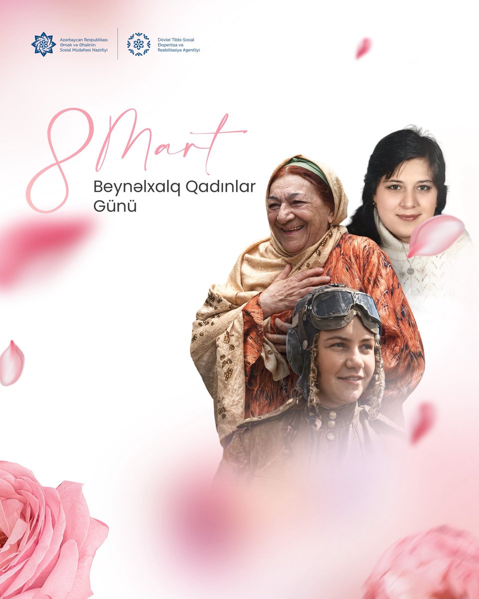 Həyatımıza dəyər qatan əziz xanımlar, 💖

Sizi 8 Mart – Beynəlxalq Qadınlar Günü münasibətilə təbrik edirik! 🌷🌿🌷

#ƏƏSMN #DTSERA #8Mart #BeynəlxalqQadınlarGünü