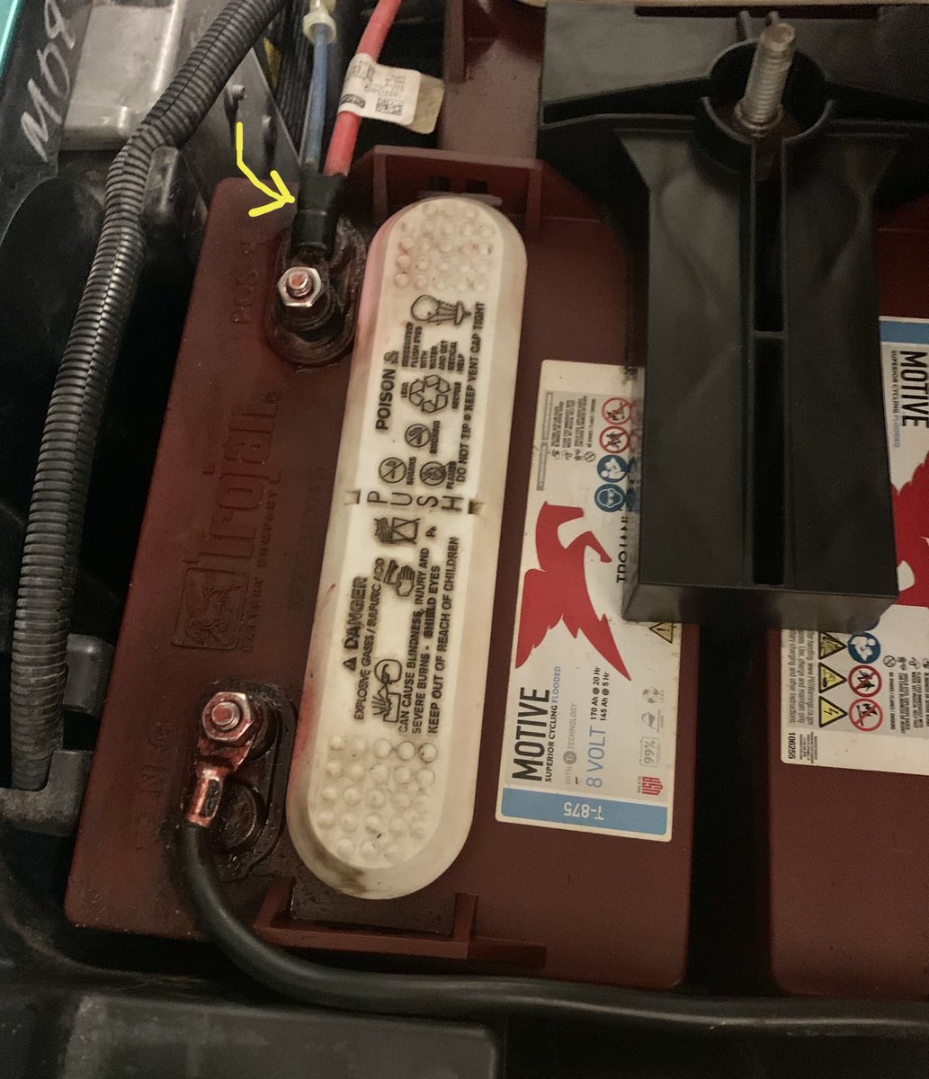 I started a minor fire when I was servicing the batteries on the golf cart today. I was spraying some terminal conductor and hit the live wire with the spray. Ignition!! Fire 🔥 Was able to get it our quickly. My fault…did not turn off the master electrical switch.