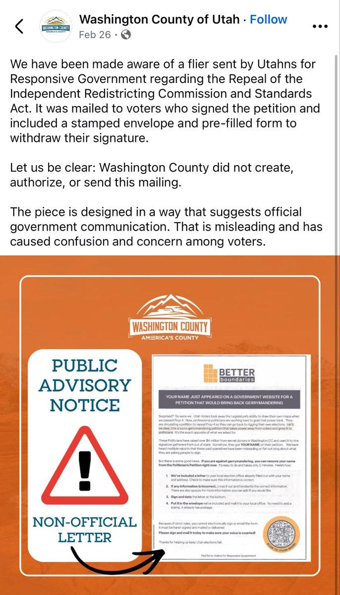 Utahns for Representative Government tweet media