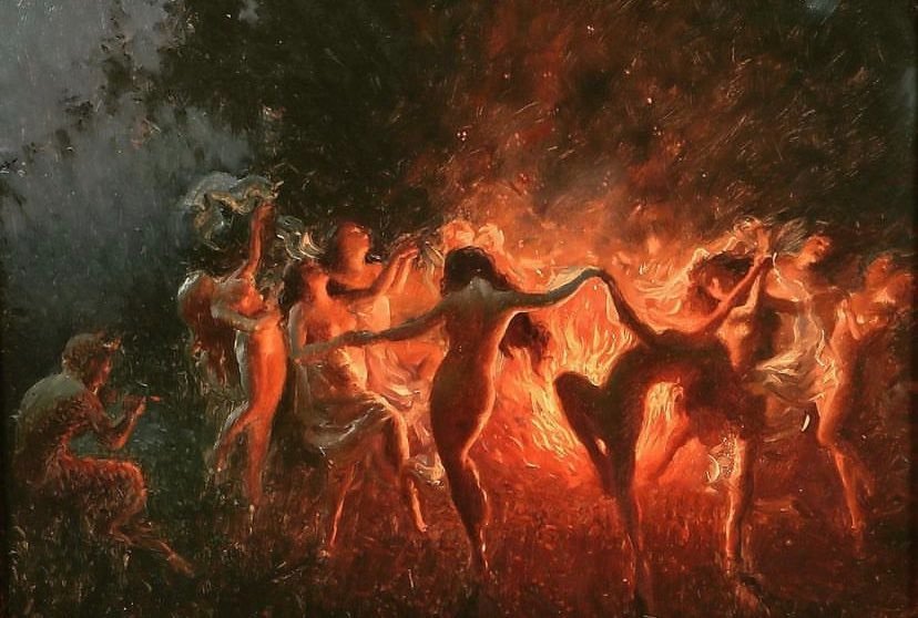 Nymphs dancing to Pan's flute, by
Joseph Tomanek (1889-1974)