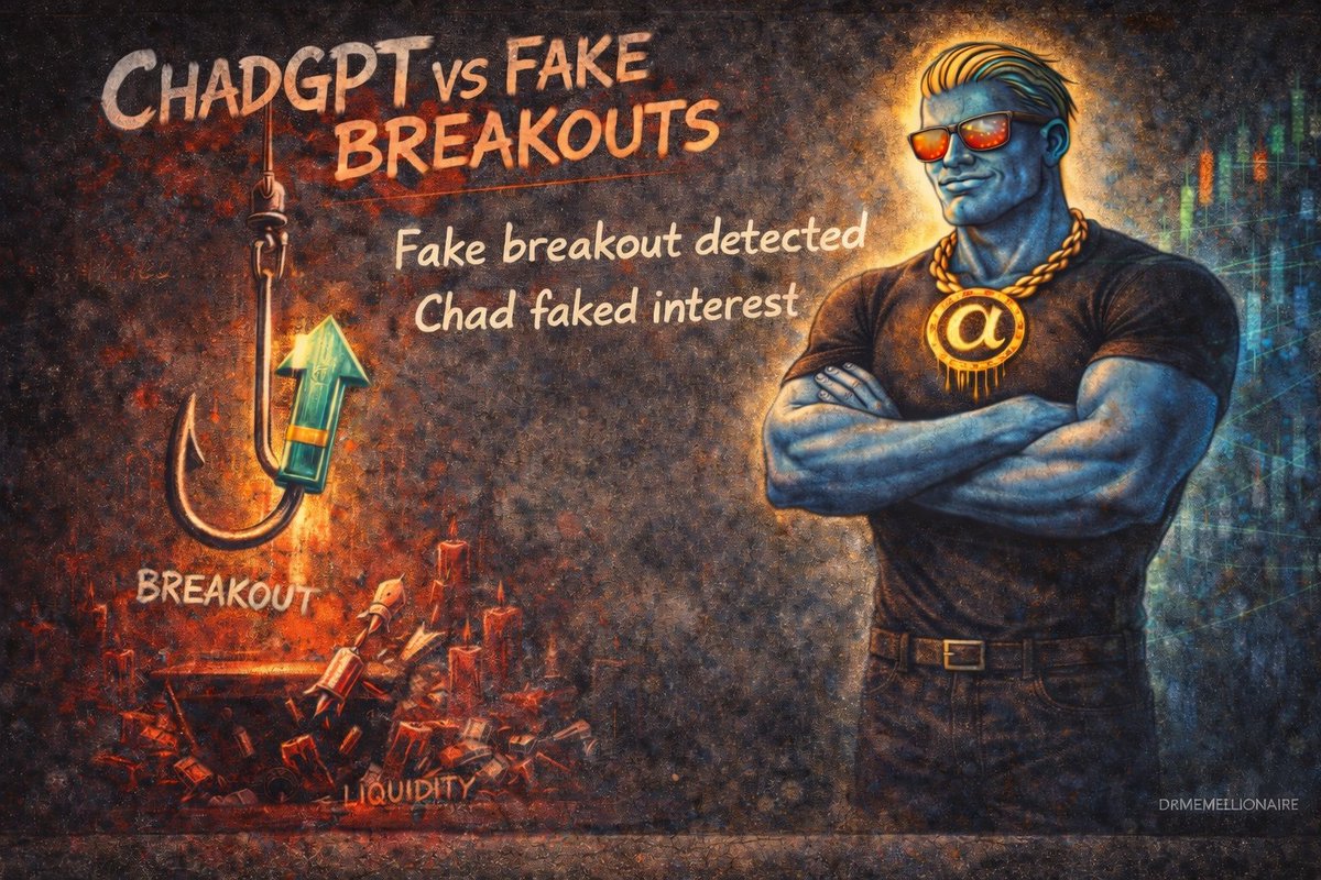 DrMemellionaire's tweet photo. ChadGPT vs Fake Breakouts
Only one is real
Fake breakout detected
Chad faked interest
#ChadGPTDrop #FakeBreakout https://t.co/IHoTk92ld4