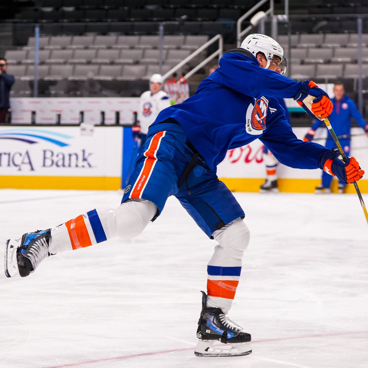 NYIslanders's tweet photo. First look in Blue and Orange. https://t.co/rDQBuBL80B