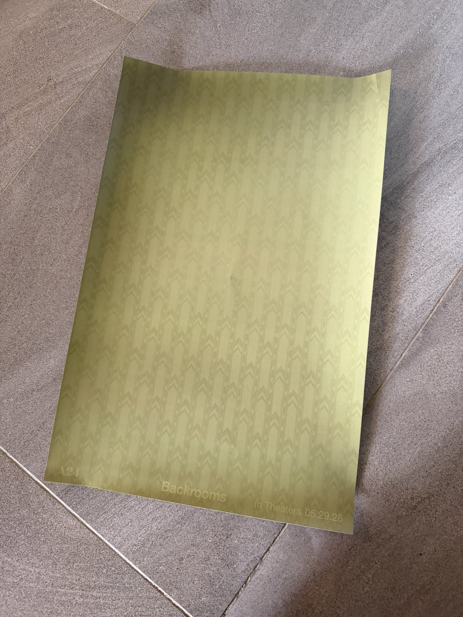 freddythegamer3's tweet image. I FINALLY GOT MY BACKROOMS POSTER FROM A24!!! @KaneHypeGuy