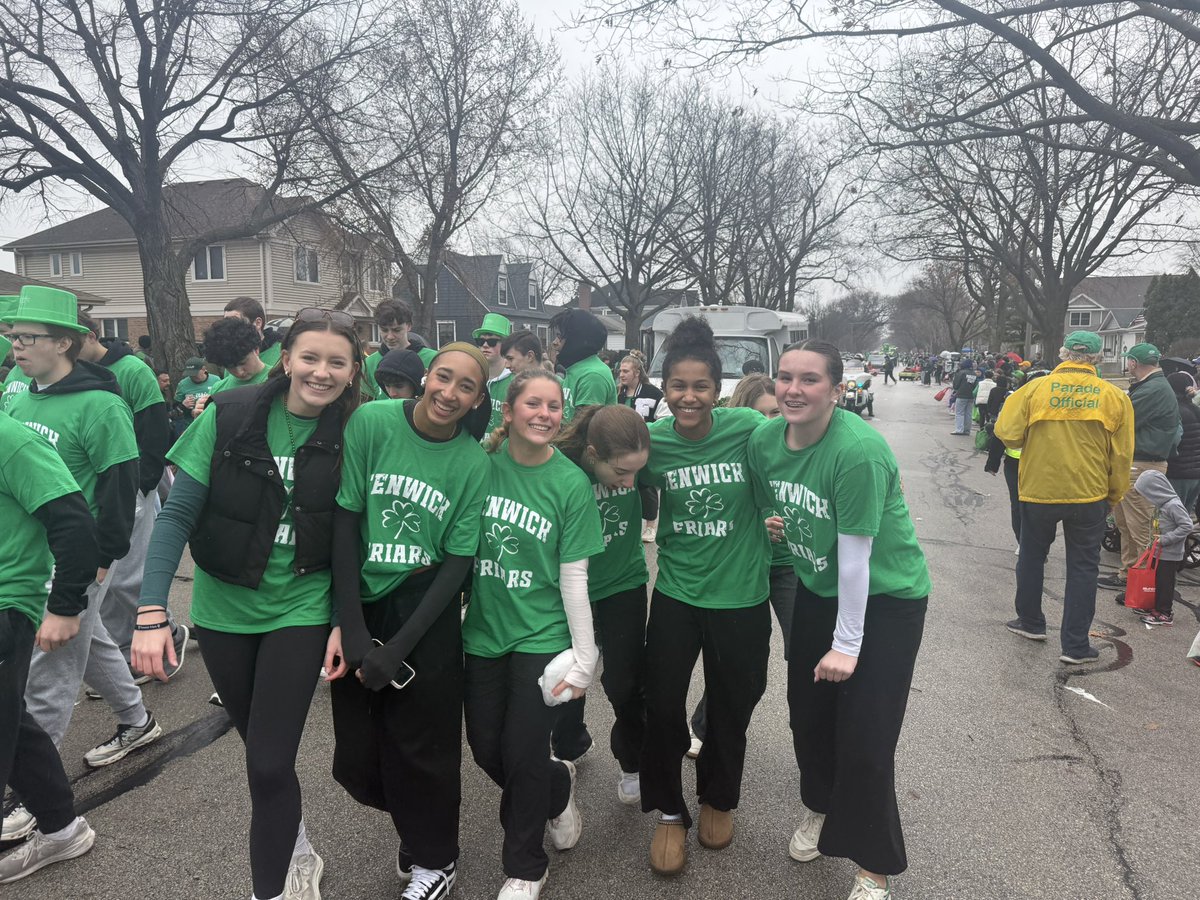 friargirlsbball's tweet photo. Friars in the Elmhurst St. Patrick’s Day parade. https://t.co/jZk7o6o9Fq