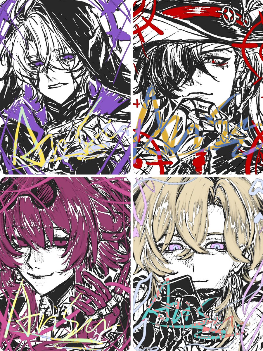 Ari__Sen's tweet photo. 16 personal illustration commissions 
for characters in #HonkaiStarRail, 

including Caelus, Kafka, Blade, Sampo, Jing Yuan, Jiaoqiu, Feixiao, Robin, Aventurine, Boothill, Sunday and Phainon https://t.co/4KgbUCUoY9