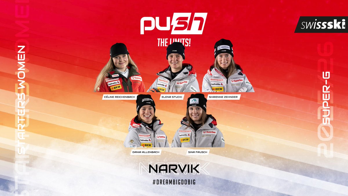 swissskiteam's tweet image. Unsere Starterinnen im Super-G bei der Junioren-WM in Narvik 🇳🇴 - Los geht's am Sonntag um 11.00 Uhr!🤞

#swissskiteam #push