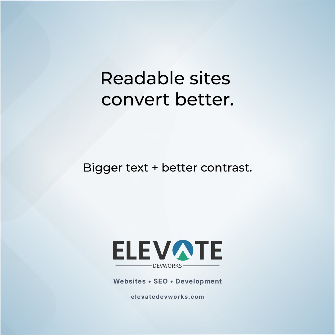 elevatedevworks's tweet photo. If text is small or low-contrast, people bounce.

Increase font size and avoid light gray text on white backgrounds.

Can you read your site comfortably on your phone in daylight? https://t.co/hkBdtENRnb