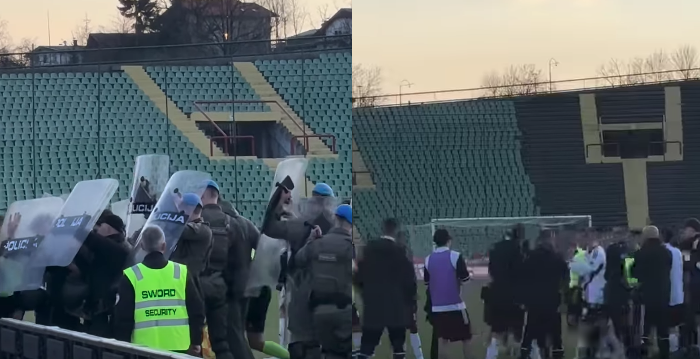 sportklub's tweet photo. Policija branila sudiju u Sarajevu, Mamić iz lože utrčao na teren!
Neverovatne scene na "Haseu", ali i oko njega...
...pogledajte: https://t.co/rmyJy2ytw1
#sarajevo #fksarajevo #bih #rudar #fkrudar #prijedor https://t.co/xbRZqWe3EL