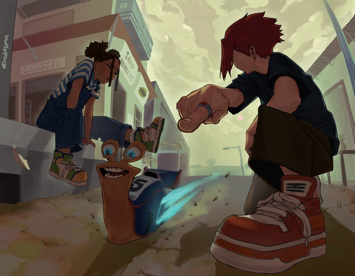 RokkyPo's tweet photo. updated an old piece i’ve done with my OCs and Turbo heh 
#ocartist #ocartwork #Webseries #webtoon #webcomic #digitalart https://t.co/Q6tXm4TvD9