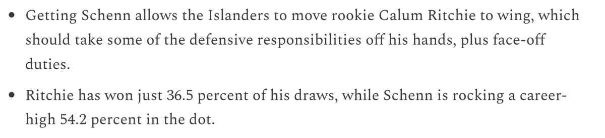 stefen_rosner's tweet photo. Ritchie will benefit from playing on Schenn's wing.

Being a righty at LW allows him to cross over the blue line on backhand. Can make a power move to the front, or peel back on forehand.

Part of @TheElmonters #Isles column ⤵️:

https://t.co/8X2oxa0bzY https://t.co/CEVCLO5gqq
