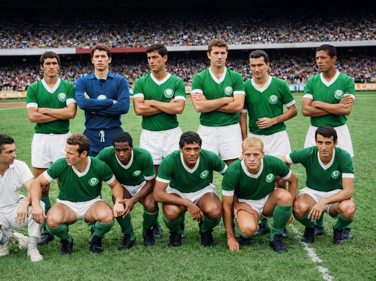 O timaço do Palmeiras tetracampeão Brasileiro em 1969, linda imagem colorida por mim, ajude meu Trabalho retuitando e principalmente me seguindo