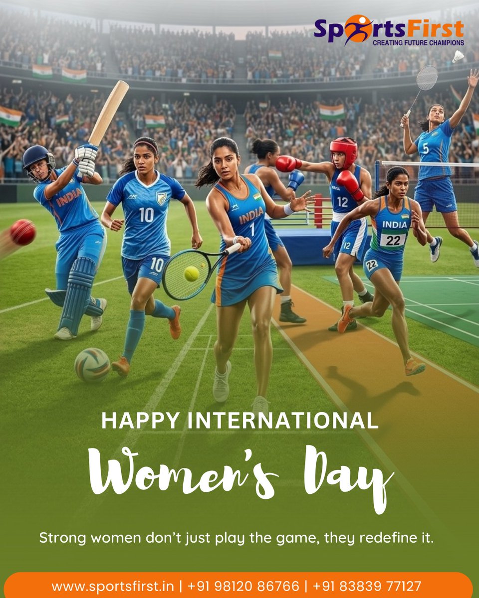 Sportsfirst_in's tweet photo. Strong athletes inspire generations.

Celebrating the women who redefine sport every day.

Happy International Women’s Day!🏆
...
#SportsFirst #WomenInSports #IWD2026 #InternationalWomensDay #HappyWomensDay https://t.co/6MptdUa2EV