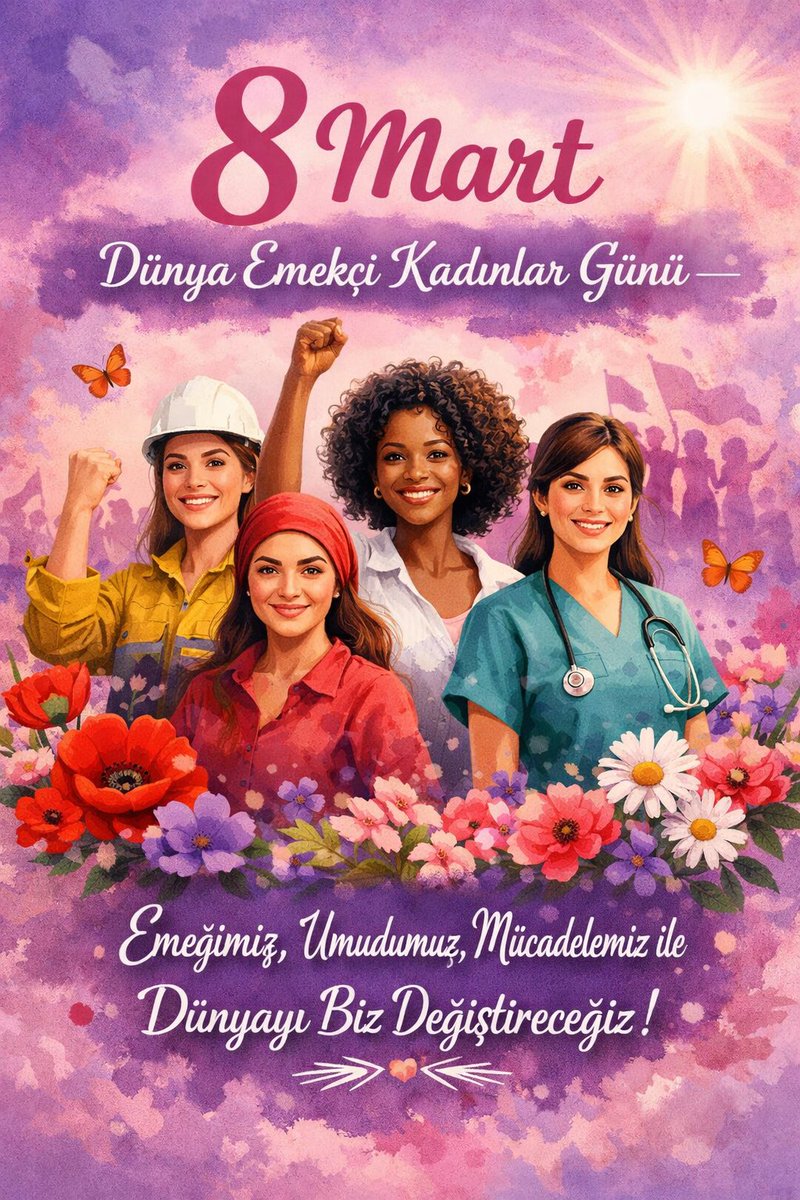 Kadın emeğin, direncin ve umudun adıdır.
Dünyayı güzelleştiren tüm kadınların
8 Mart Dünya Emekçi Kadınlar Günü kutlu olsun. ✌️✌️